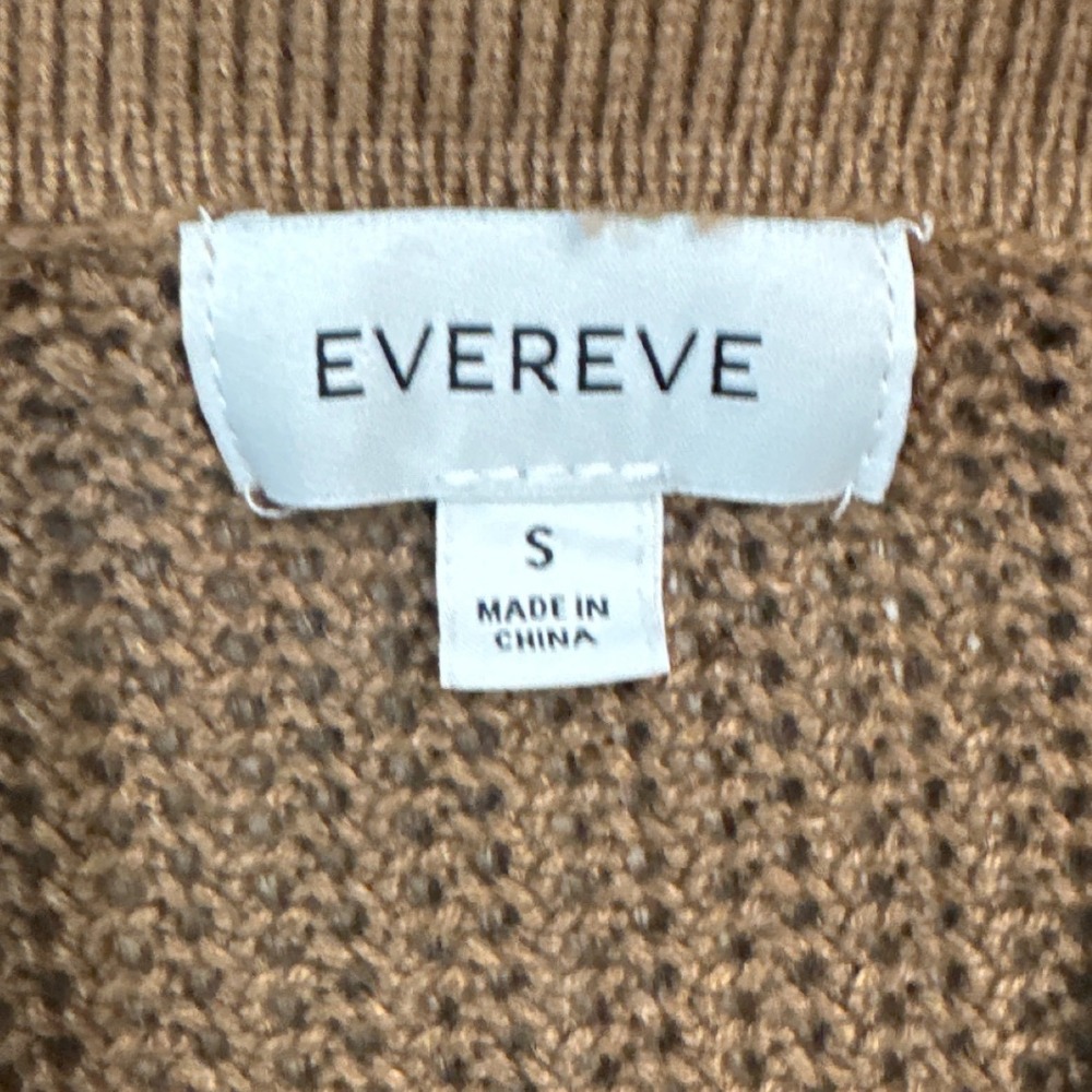 Evereve Adeline Polo Pullover Womens Brown Knit Short Sleeve Size Small Sweater - Picture 3 of 7